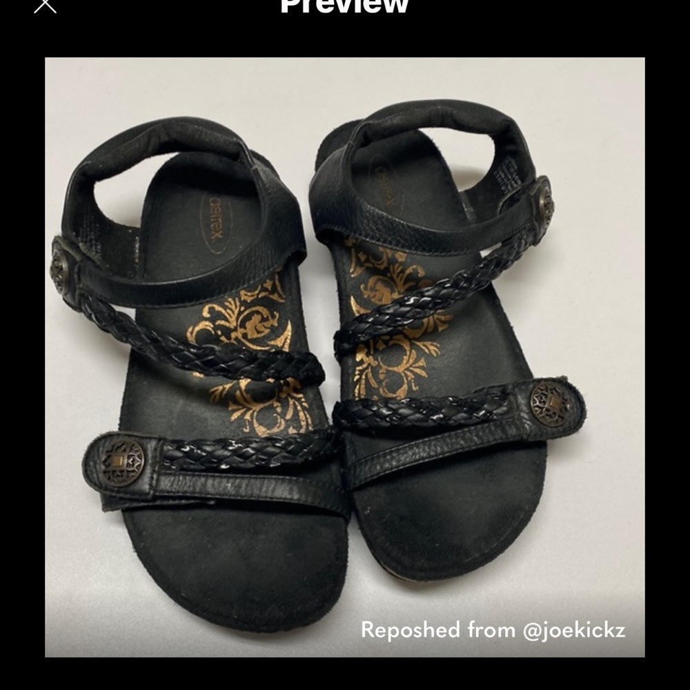 Aetrex Jillian Braided Quarter Strap women leather sandals in size 7